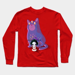 Space Geisha Cat Long Sleeve T-Shirt